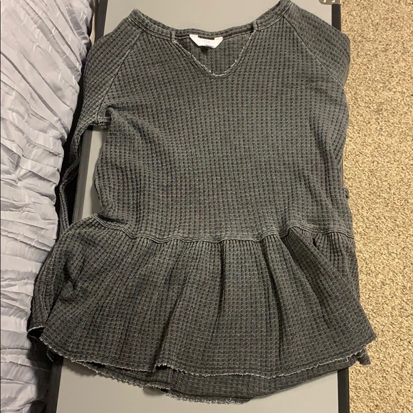 Waffle-knit babydoll long sleeve! - Picture 2 of 4